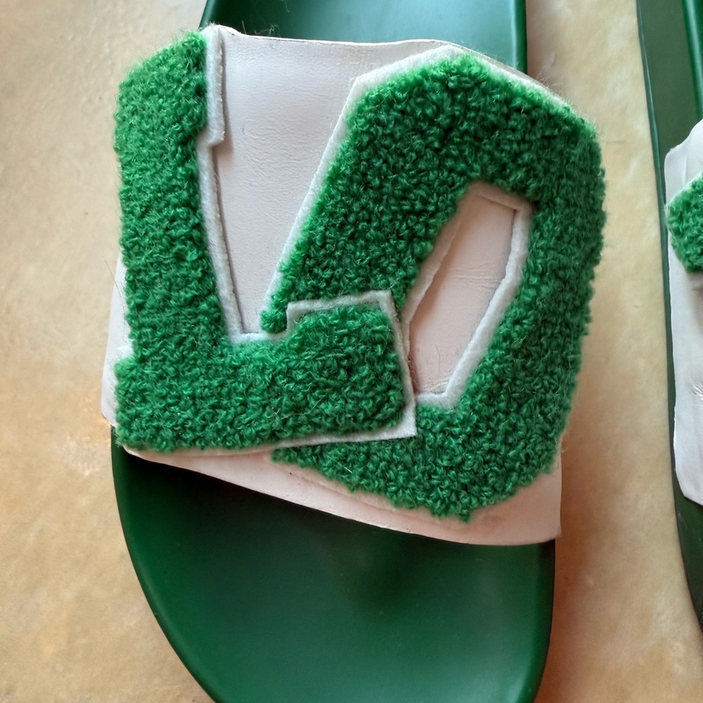 Tory Burch Sport Green LOVE Slides SZ 8 - Picture 4 of 10